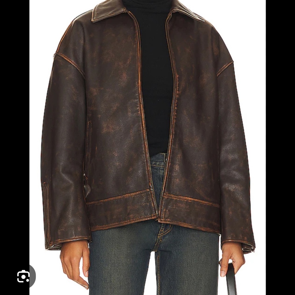 Woman's Brown Leather Jacket